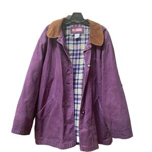 Vintage Faded Glory Purple Chore Jacket with Brown Collar